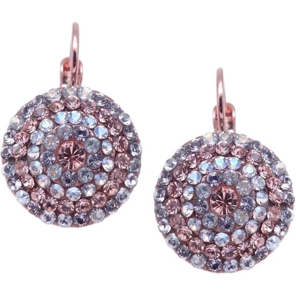 Mariana Dancing in the Moonlight Champagne Pave Rose Gold Earrings 1160 NWT
